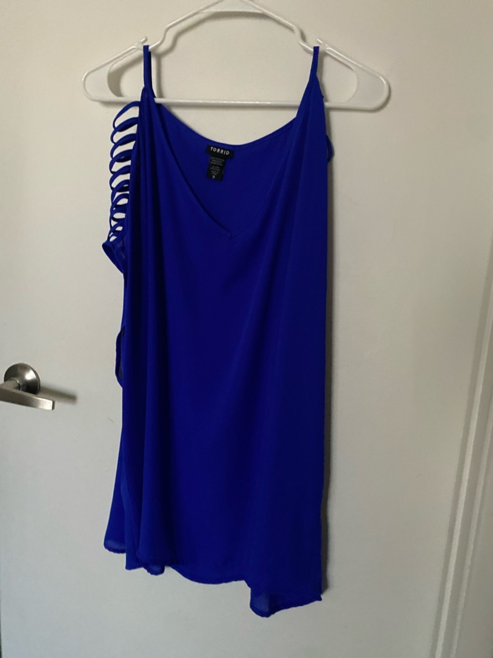torrid Electric Blue Strappy Side V-Neck Tunic